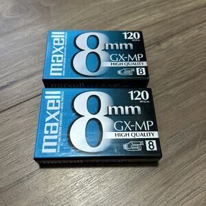 NEW Maxell 8mm (GX-MP 120) High Quality Camcorder Video Cassette (2 Pack) Sealed